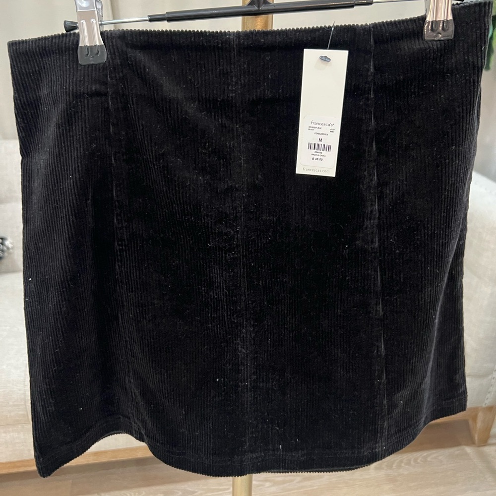Elegant Black Corduroy Skirt